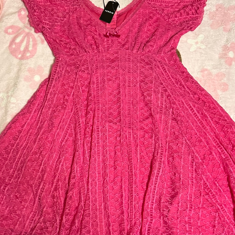 Torrid Pink Lace Dress